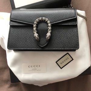 GUCCI super mini Dionysus chain bag- black